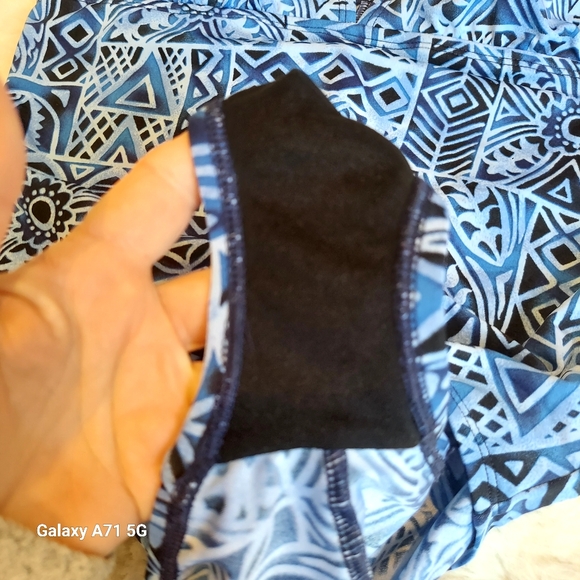 NWT Speedo Halter Tank Bathing Suit Blue Black  Print Sz 16 - Picture 9 of 14